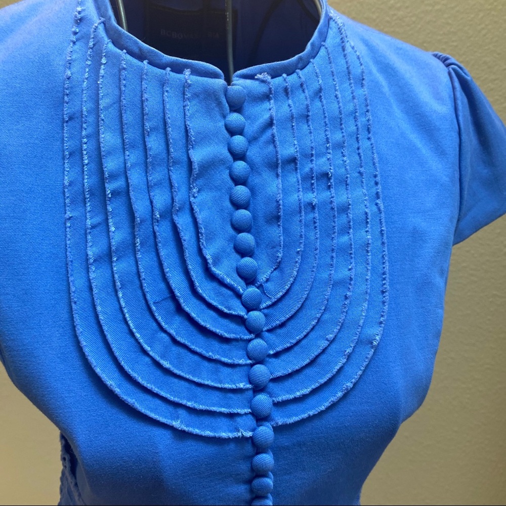 SOLD NWOT BCBG Max Azria Blue Cap Slv Button Blazer XS - Picture 5 of 10